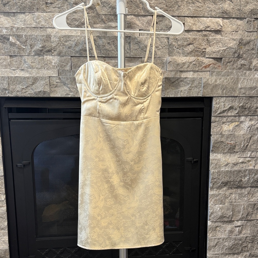 Princess Polly Cream Satin Dress - Picture 6 of 7